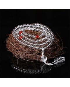 Buddha Stones Liuli Lotus 108 Round Beads Enlightenment Mala - Yellow String