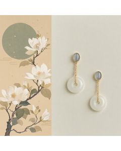 Buddha Stones Liuli Peace Buckle Tranquility Drop Earrings - Peace Buckle(Copper Posts)