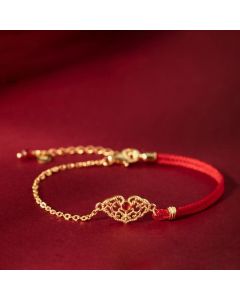 Buddha Stones Lock of Good Wishes Luck Strength Chain Bracelet - 14-19cm