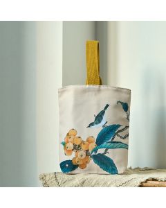 Buddha Stones Loquat Bird Canvas Handbag - Loquat and Bird 15*8*22cm