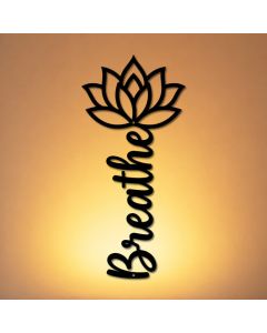 Buddha Stones Lotus Breathe New Beginnings Vertical Iron Meaningful Symbols Wall Art - Approx. 11.59cm x 25cm x 0.1cm / 4.56in x 9.84in x 0.04in