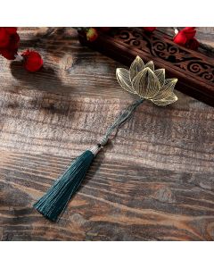 Buddha Stones Lotus Flower New Beginning Metal Brass Hollow Bookmark - Lotus