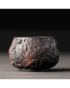Buddha Stones Lotus Leaf Flower Landscape Dragon Bamboo Ceramic Teacup Kung Fu Tea Cup Bowl - Bamboo 5cm*5cm*100ml
