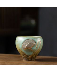 Buddha Stones Lotus Pod Engraved Teacup Kung Fu Tea Cup - Red 7.2cm*6cm*155ml
