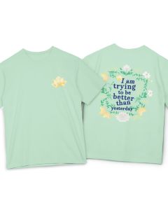 Buddha Stones Lotus I Am Trying To Be Better Tee T-shirt - LightGrey / 2XL