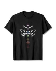 Buddha Stones Lotus Sacred Geometry Tee T-shirt - ForestGreen / 2XL