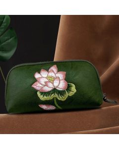 Buddha Stones Lotus Su Embroidery Journey Shopping Purse Handbag - Purple (Lotus) 19*4.5*10cm
