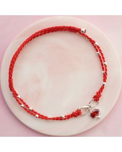 Buddha Stones Love Heart Infinity Symbol Braided String Anklet - Black Anklet