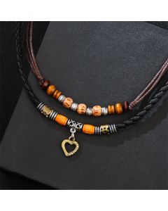 Buddha Stones Love Heart Pattern Bead Healing Necklace Pendant Bracelet - Love Heart Bracelet