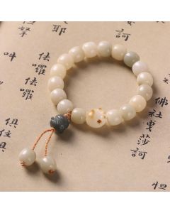 Buddha Stones Lucky Cat Bodhi Seed Cat Paw Peace Bracelet - Bodhi Seed Yellow Cat
