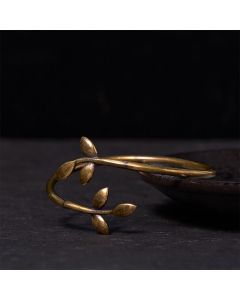 Buddha Stones Lucky Clover Copper Brass Healing Bracelet Bangle - Copper(Wrist Circumference: 14-17cm)
