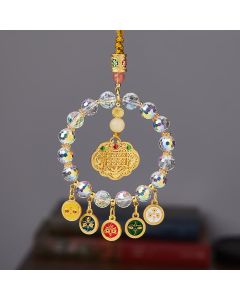 Buddha Stones Lucky Koi Fish Five God Of Wealth Prosperity Hanging Decoration - Koi Fish Five God Of Wealth(with Gift Box)