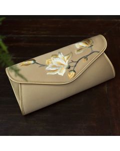 Buddha Stones Magnolia Su Embroidery Wedding Shopping Purse Handbag Crossbody Bag - Magnolia Light Purple (Medium) 24*12*5.5cm