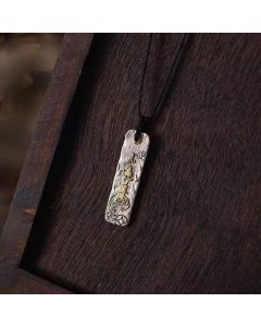 Buddha Stones Making A Fortune Chinese Character Copper Coin Wealth Necklace Pendant - Making A Fortune Chinese Character