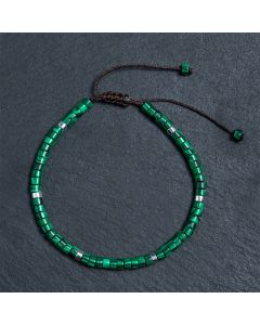 Buddha Stones Malachite Anti-Anxiety Spacer Bead Bracelet - Malachite(Wrist Circumference 17-25cm)