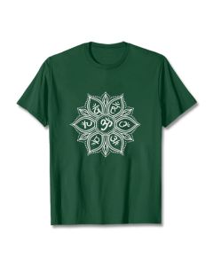 Buddha Stones Mandala Flower Om Mani Padme Hum Mantra Tee T-shirt - LightGrey / 2XL
