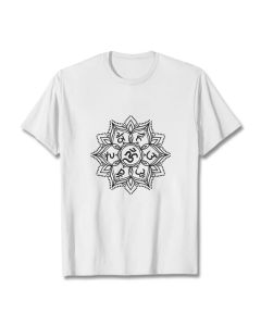 Buddha Stones Mandala Flower Om Mani Padme Hum Sanskrit Mantra Tee T-shirt - LightGrey / 2XL