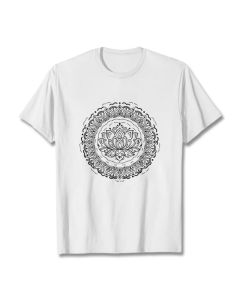 Buddha Stones Mandala Lotus Flower Pattern Tee T-shirt - LightGrey / 2XL
