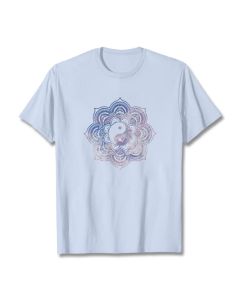 Buddha Stones Mandala Yin Yang Cotton Tee T-shirt - Bisque / 2XL