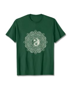 Buddha Stones Mandala YinYang Symbol Pattern Tee T-shirt - LightGrey / 2XL