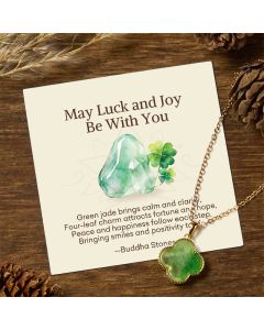 Buddha Stones "May Luck and Joy Be With You" Jade Necklace Includes Gift Message Card - Jade(Prosperity♥Abundance) / Deluxe Gift Bag (+$9.59)