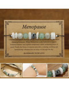 Buddha Stones Menopause Labradorite Green Aventurine White Moonstone Healing Bracelet - Menopause(Wrist Circumference 14-24cm)