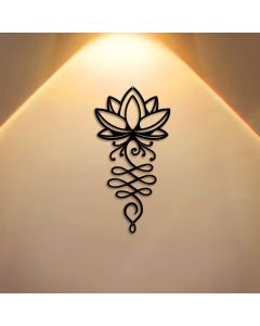 Buddha Stones Metal Lotus Enlightenment Minimalist Wall Hanging Iron Meaningful Symbols Wall Art - Approx. 12.89cm x 25cm x 0.1cm / 5.07in x 9.84in x 0.04in