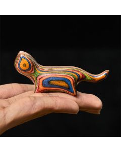 Buddha Stones Mini Rainbow Eucalyptus Walking Cat Carved Reduce Stress Decoration - Rainbow Eucalyptus Cat 73.1*34.4*20mm