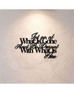 Buddha Stones Minimalist Matte Black Inspirational Quote Iron Metal Meaningful Symbols Wall Art - Approx. 25cm x 14.5cm x 0.1cm / 9.84in x 5.71in x 0.04in