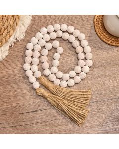 Buddha Stones Mottled Wood Texture Double Tassel Hanging Mindful Living Decor - Wood