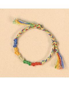 Buddha Stones Multicolor Rope Dragon Good Luck Tibetan Bracelet - Multicolor Bracelet (Wrist Circumference: 5.9–6.7 in/15–17 cm)