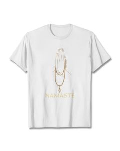 Buddha Stones NAMASTE Tee T-shirt - LightCyan / 2XL