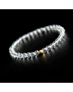 Buddha Stones Natural 4mm Clear Quartz Meditation Bracelet - Clear Quartz(Wrist Circumference:14–15 cm)