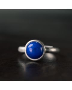 Buddha Stones Natural 925 Sterling Silver Lazurite Lapis Lazuli Turquoise Adjustable Balance Ring - B Style(About 9*9mm)