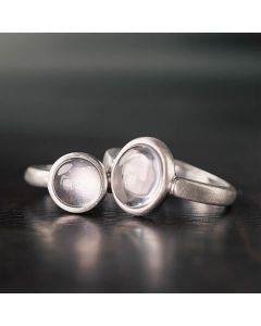 Buddha Stones Natural 925 Sterling Silver Pink Crystal Adjustable Warmth Ring - B Style(About 9*9mm)