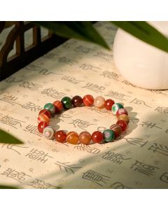 Buddha Stones Natural Alashan Agate Confidence Bracelet - Alashan Agate(Bead Size: 12mm)