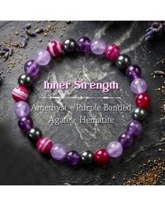 Buddha Stones Natural Amethyst Purple Agate Hematite Meditation Bracelet - Amethyst(Meditation ♥ Balance)