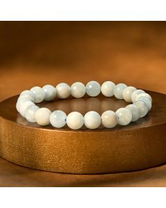 Buddha Stones Natural Aquamarine Healing Bead Bracelet - Aquamarine(Wrist Circumference: 14-16cm)