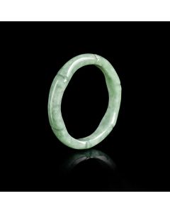 Buddha Stones Natural Bamboo Design Jade Abundance Ring - 22mm