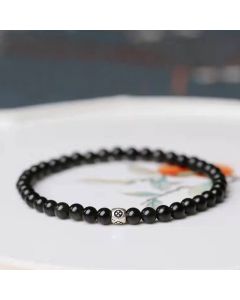 Buddha Stones Natural Black Obsidian Smoky Quartz Purification Strength Bracelet - 6mm / Smoky Quartz / 17-19cm