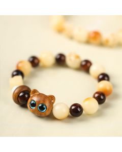 Buddha Stones Natural Bodhi Seed Sandalwood Lucky Cute Cat Head Paw Claw Peace Bracelet - Bodhi Seed Cat Paw(Wrist Circumference 14-17cm)