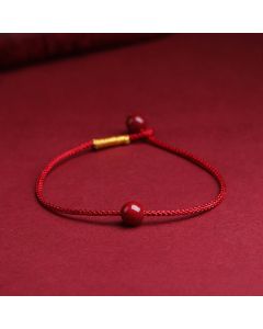 Buddha Stones Natural Cinnabar Red Agate Blessing Red String Bracelet - Red Agate(Confidence♥Calm) / 18cm