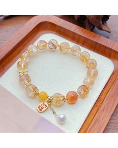 Buddha Stones Natural Citrine Beads Nafu Pleasure Bracelet - Citrine(Wrist Circumference: 15-17cm)