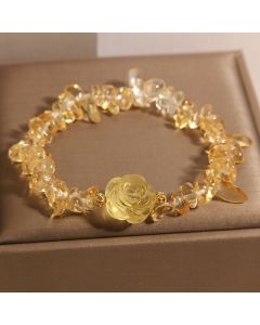 Buddha Stones Natural Citrine Irregular Bead Petals Pleasure Bracelet - Citrine(Wrist Circumference: 15-17cm)