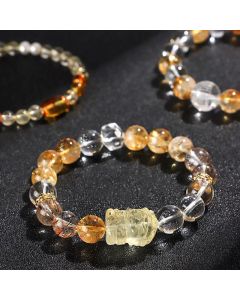 Buddha Stones Natural Citrine Pearl Topaz White Crystal Protection Bracelet - Topaz White Crystal(Wrist Circumference: 14-15cm)