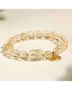 Buddha Stones Natural Citrine PiXiu Copper Coin Protection Bracelet - Citrine(Wrist Circumference: 15cm)