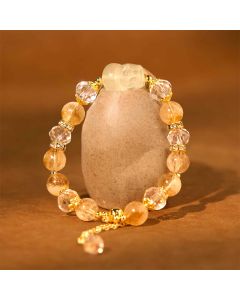 Buddha Stones Natural Citrine Pixiu Prosperity Bracelet - Citrine(Wrist Circumference: 17-18cm)