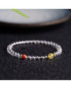 Buddha Stones Natural Clear Quartz Clarity Bracelet - Clear Quartz(Wrist Circumference:14–15 cm)