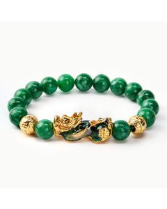 Buddha Stones Natural Cyan Jade Beaded Color Change PiXiu Healing Bracelet - Cyan Jade(Calm♥Harmony)