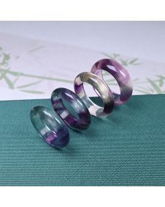 Buddha Stones Natural Fluorite Protection Ring - Fluorite / 20mm
